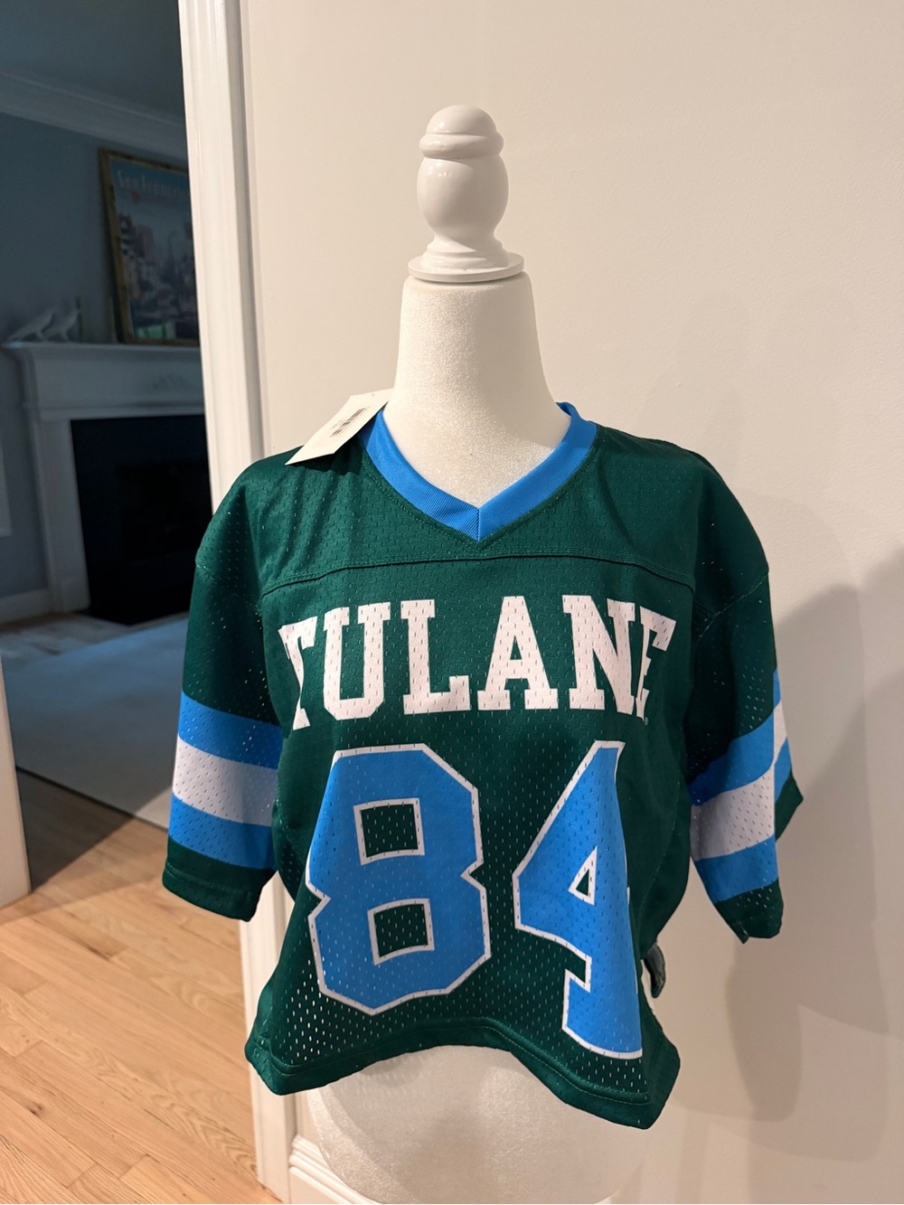 Tula Green and Blue Tulane Number 84 Women’s Football Jersey